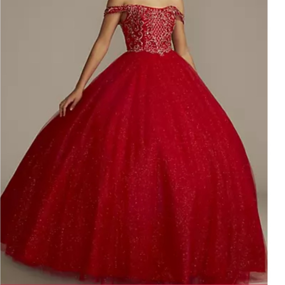 Elegant Red Off-Shoulder Ball Gown